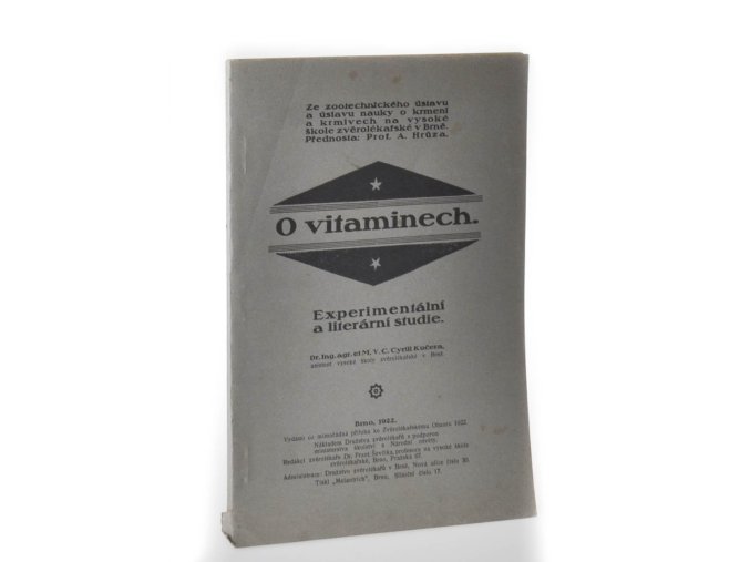 O vitaminech : experimentální a literární studie