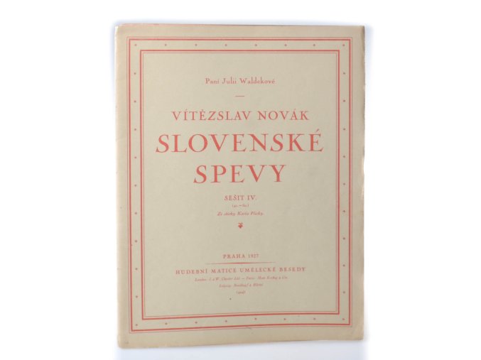 Slovenské spevy : sešit IV (41. - 50.) : ze sbírky Karla Plicky