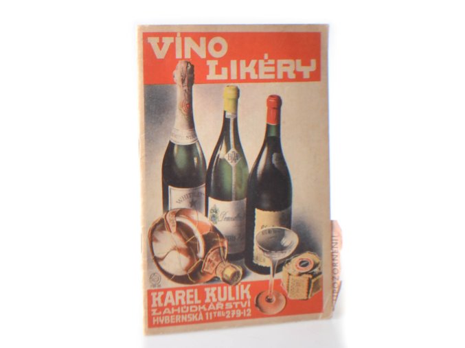 Ceník vín, cognaců a likérů firmy Karel Kulík
