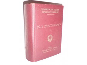 Řád živnostenský I.: ze dne 20.prosince 1859 č. 227 ř. z. doplněný živnostenskými novelami, k němu se vztahující zákony, normaliemi a rozhodnutími úřádů, (...). Díl 1