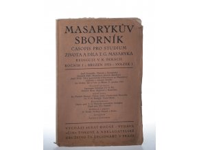 Masarykův sborník ročník I, březen, svazek 1