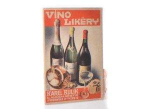 Ceník vín, cognaců a likérů firmy Karel Kulík