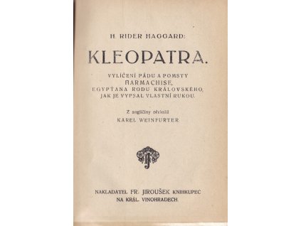 431216 kleopatra vyliceni padu a pomsty harmachise egyptana rodu kralovskeho jak je vypsal vlastni rukou