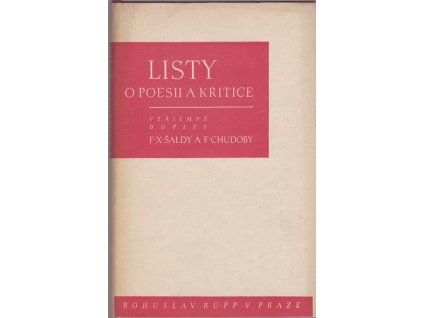 433304 listy o poesii a kritice vzajemne dopisy f x saldy a f chudoby