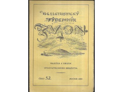 488576 zvon tydennik belletristicky a literarni majetek druzstva spisovatelskeho