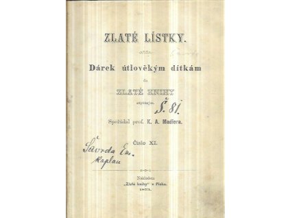 518510 zlate listky darek utlovekym ditkam do zlate knihy cili dedictvi sv ludmily zapsanym c 11