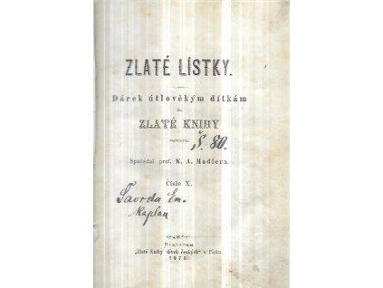 519083 zlate listky darek utlovekym ditkam do zlate knihy cili dedictvi sv ludmily zapsanym c 10