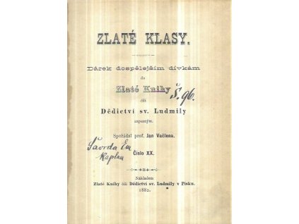 519350 zlate klasy darek dospelejsim divkam do zlate knihy cili dedictvi sv ludmily zapsanym c 20