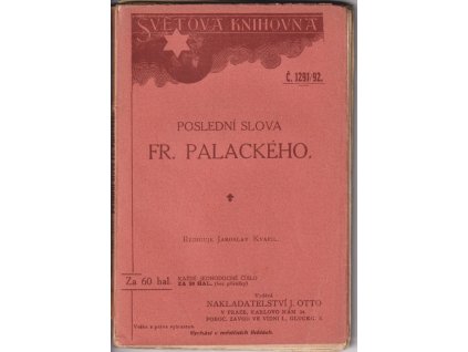 525383 posledni slova doslovy k radhostu a k pametnym listum