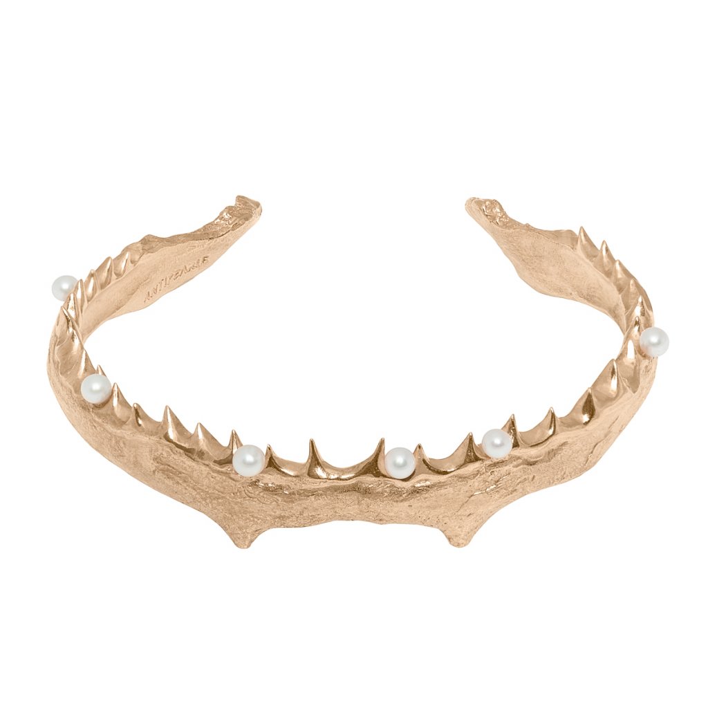 Jaw multi pearl bracelet - gold-plated silver