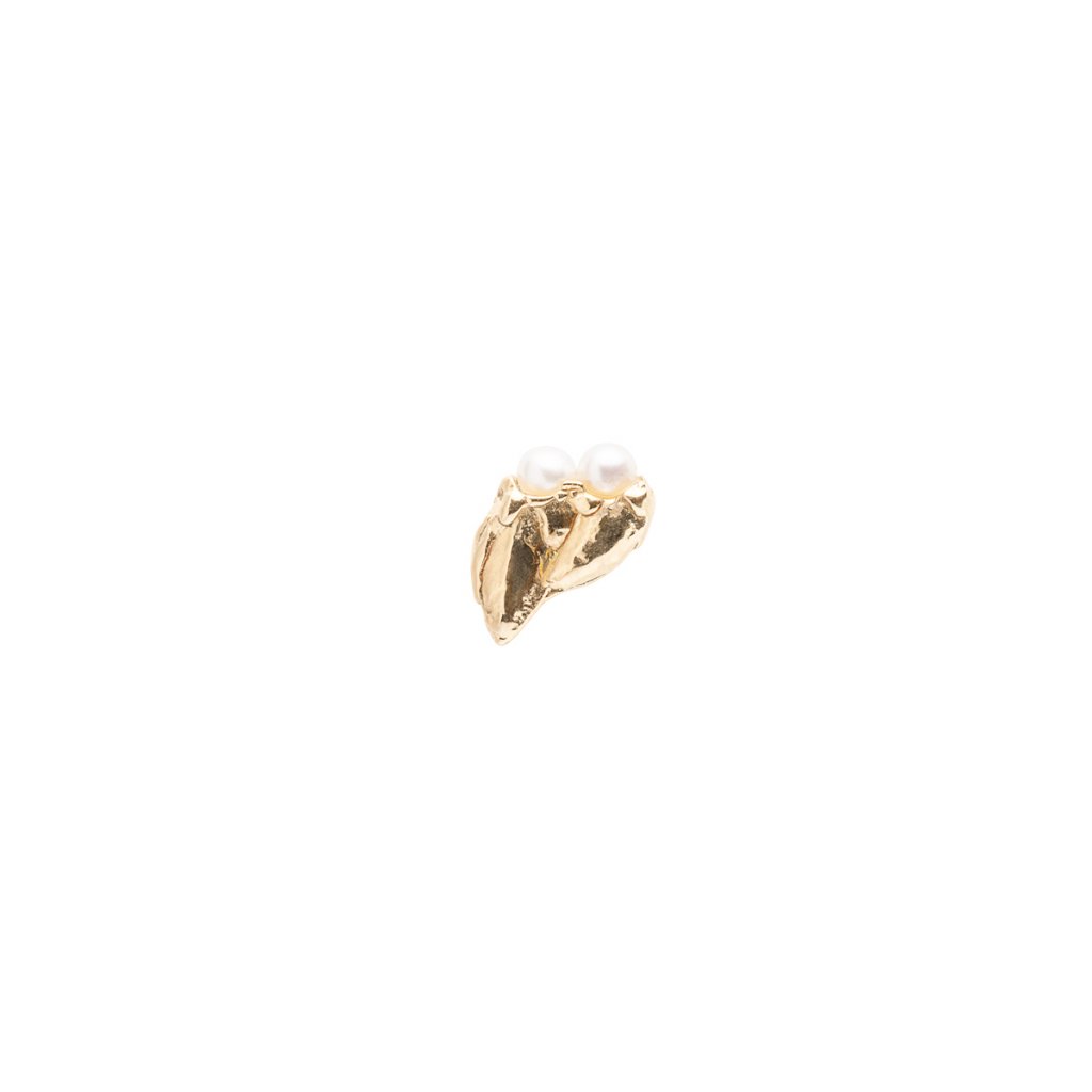 Ava pearl earring C - right - 14 kt yellow gold