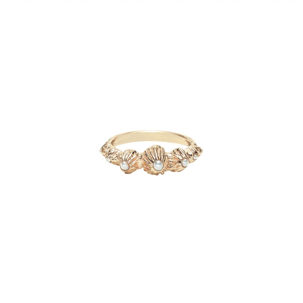AGUA PEARL RING M AG GOLD PLATED