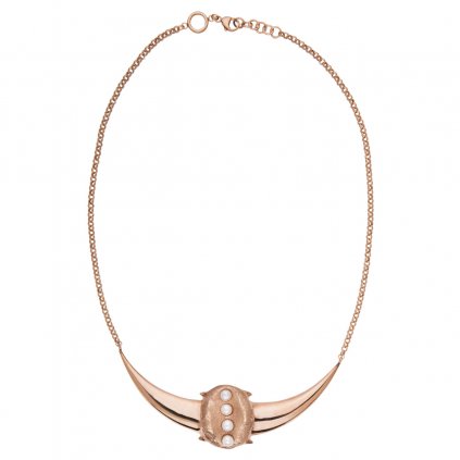 Crescent pearl necklace-gold
