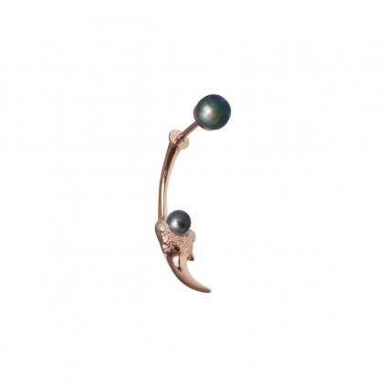 Blacktip pearl earring-gold