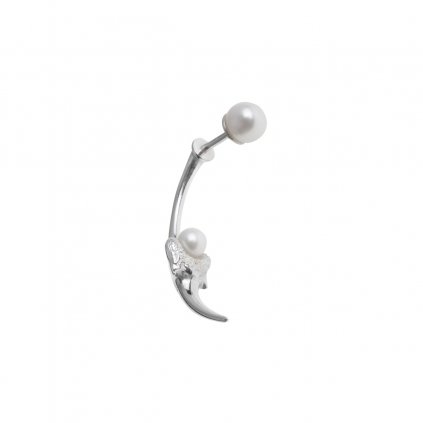 Blacktip pearl earring-silver