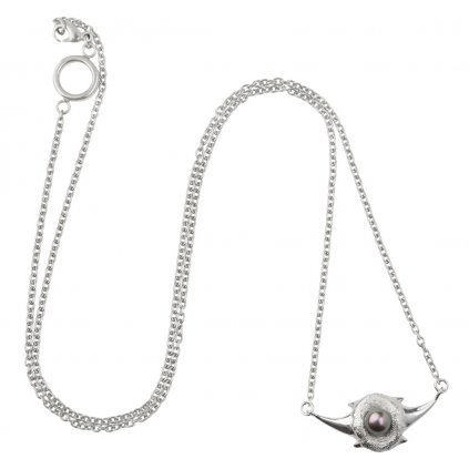 Zambezi chain pearl necklace-silver