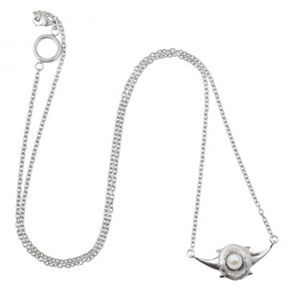 Zambezi chain pearl necklace-silver