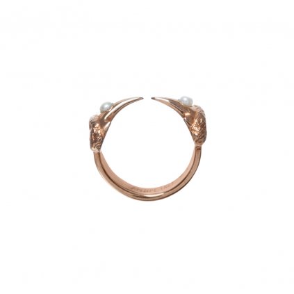 Hammerhead pearl ring - gold-plated silver