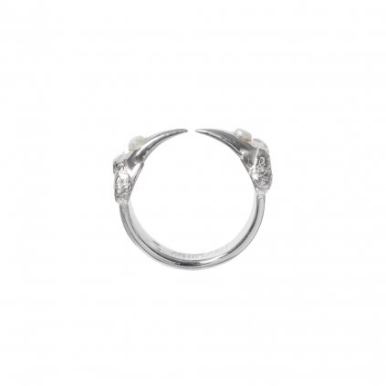 Hammerhead pearl ring- silver