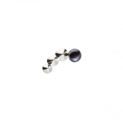 ag black a cone stud pearl earrings