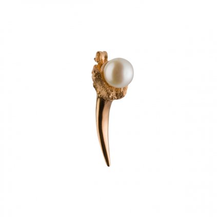 gold white a fang pearl earrings