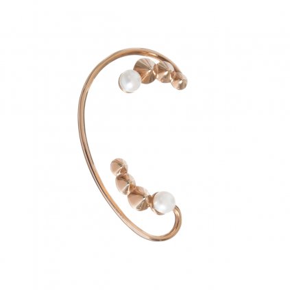 Double cone studs earcuff - gold-plated silver