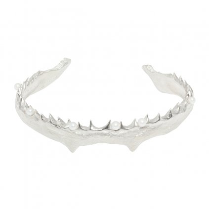 Jaw multi pearl bracelet - silver