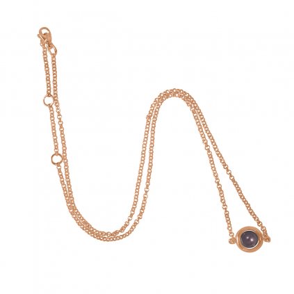 Circle pearl chain necklace - gold-plated silver