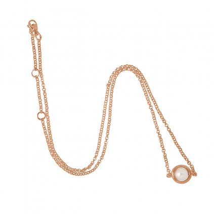 Circle pearl chain necklace - gold-plated silver