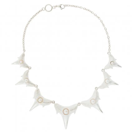 Shark teeth necklace XL - silver