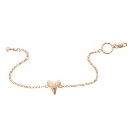 Mini shark tooth heart bracelet - gold-plated silver