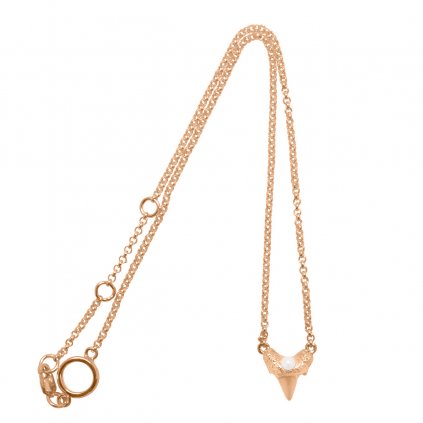 Mini shark tooth heart necklace - gold-plated silver