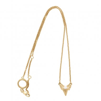 Mini shark tooth heart necklace - 14kt yellow gold