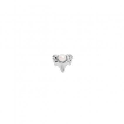 w au white a petite A earring