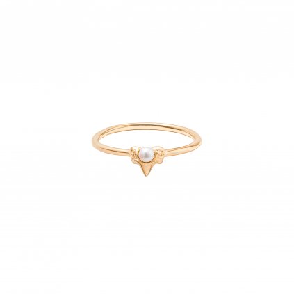 Petite A ring - gold-plated silver
