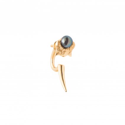 Mini blacktip earring - gold-plated silver