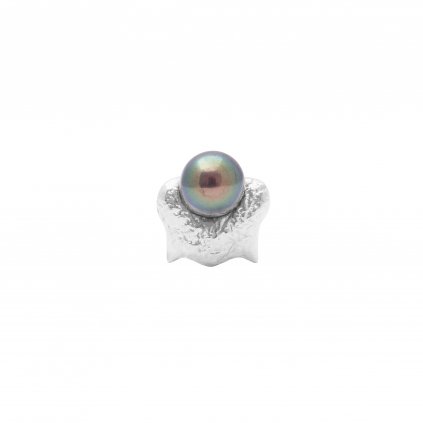 Mini blacktip top earring - 14kt white gold