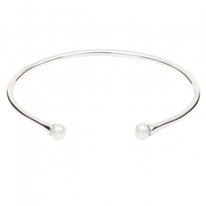 Double pearl bracelet - silver