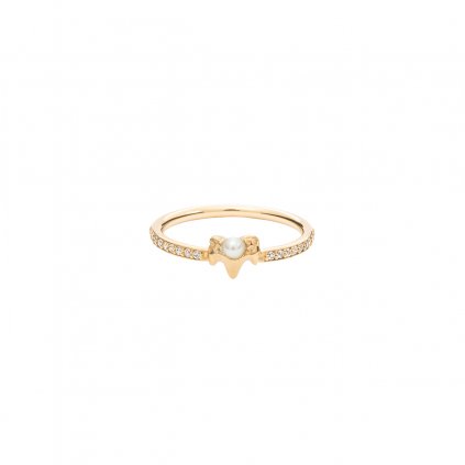 Petite A ring brilliant - 14kt yellow gold