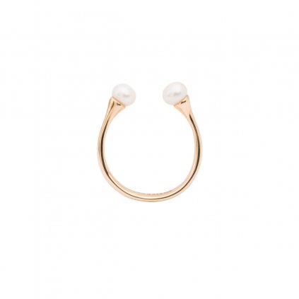 Double pearl ring - 14KT yellow Gold