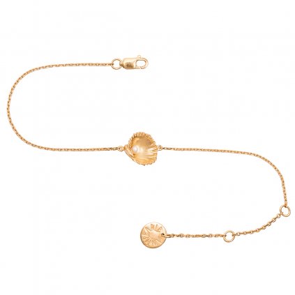 Concha pearl bracelet mini A - gold-plated silver