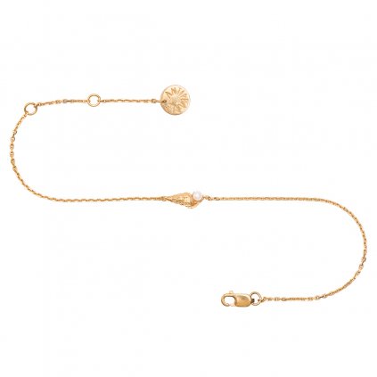Concha pearl bracelet mini B - gold-plated silver