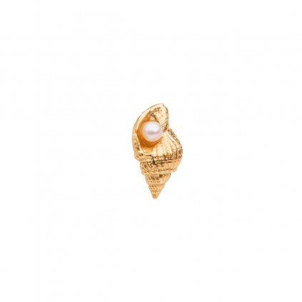 Concha pearl earring - gold-plated silver