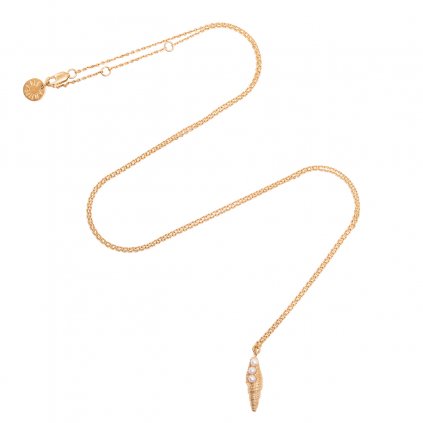 Concha pearl necklace medium B - gold-plated silver