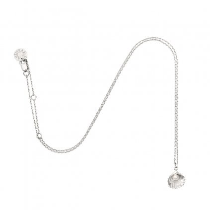 Concha pearl necklace mini A - silver