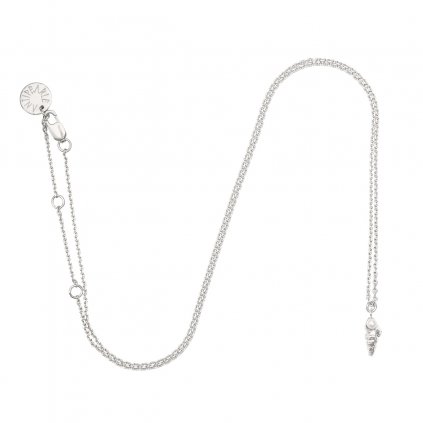 Concha pearl necklace mini D - silver