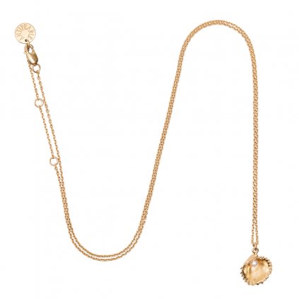 Concha pearl necklace small A - gold-plated silver
