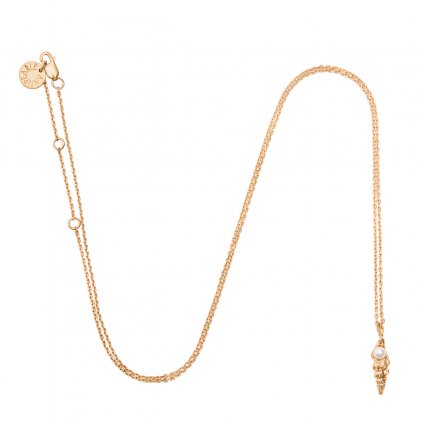 Concha pearl necklace small B - gold-plated silver