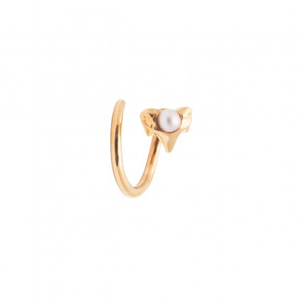 Petite A twist earring Right - gold plated silver