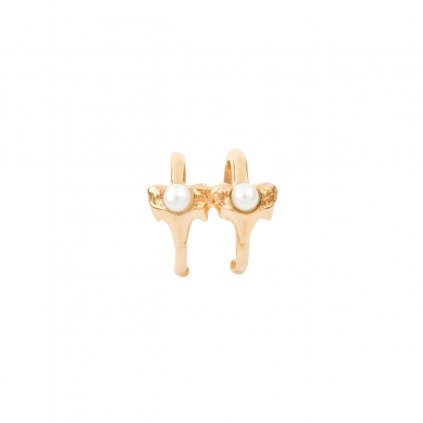 Petite A double earcuff - gold-plated silver